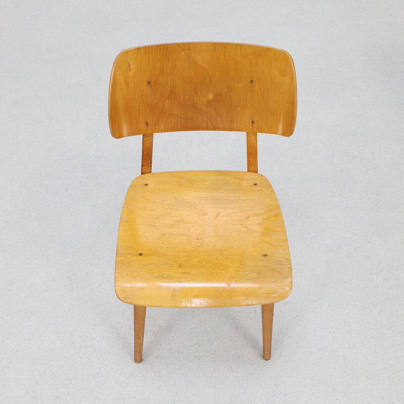 Pair of vintage Irene chairs in solid oak and plywood by Dirk L. Braakman for Ums Pastoe, 1940