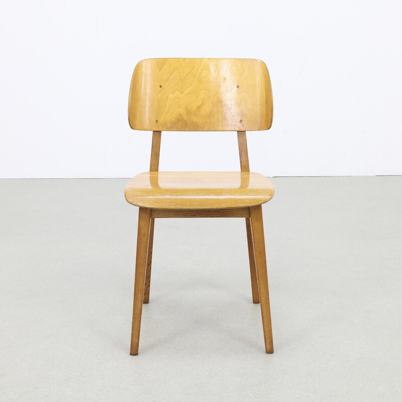 Pair of vintage Irene chairs in solid oak and plywood by Dirk L. Braakman for Ums Pastoe, 1940