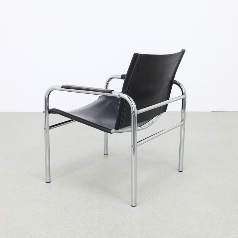 Fauteuil vintage « Klinte » en cuir par Tord Björklund pour Ikea, 1980