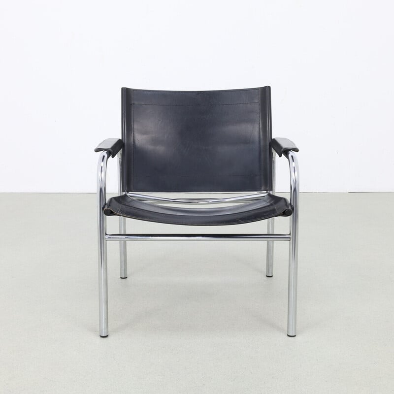 Fauteuil vintage « Klinte » en cuir par Tord Björklund pour Ikea, 1980