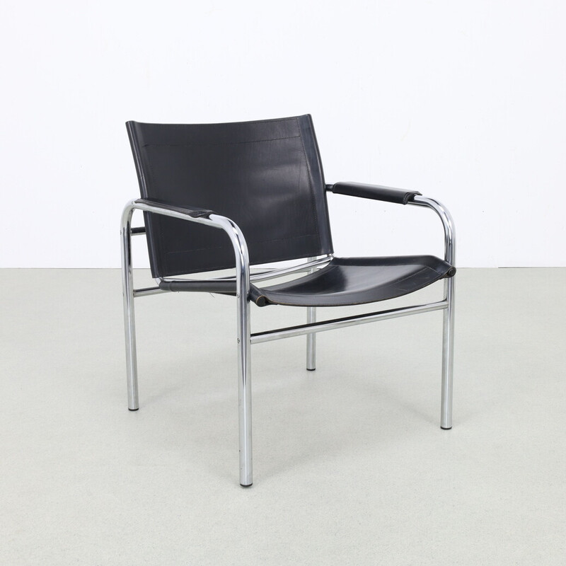 Vintage “Klinte” leather armchair by Tord Björklund for Ikea, 1980
