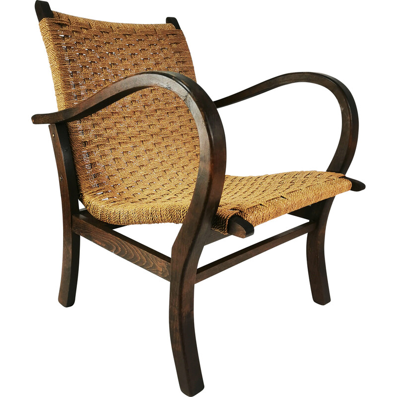 Fauteuil vintage Art Déco en bois de hêtre par Erich Dieckmann, Allemagne 1930