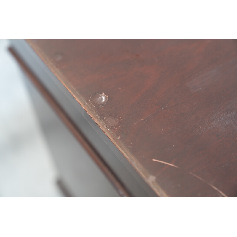 Vintage desk with mahogany and brass chair, 1970