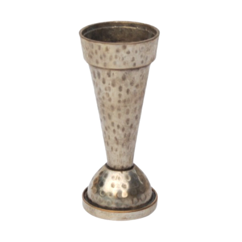 Vintage silver-plated and brass candle holder, Denmark 1970