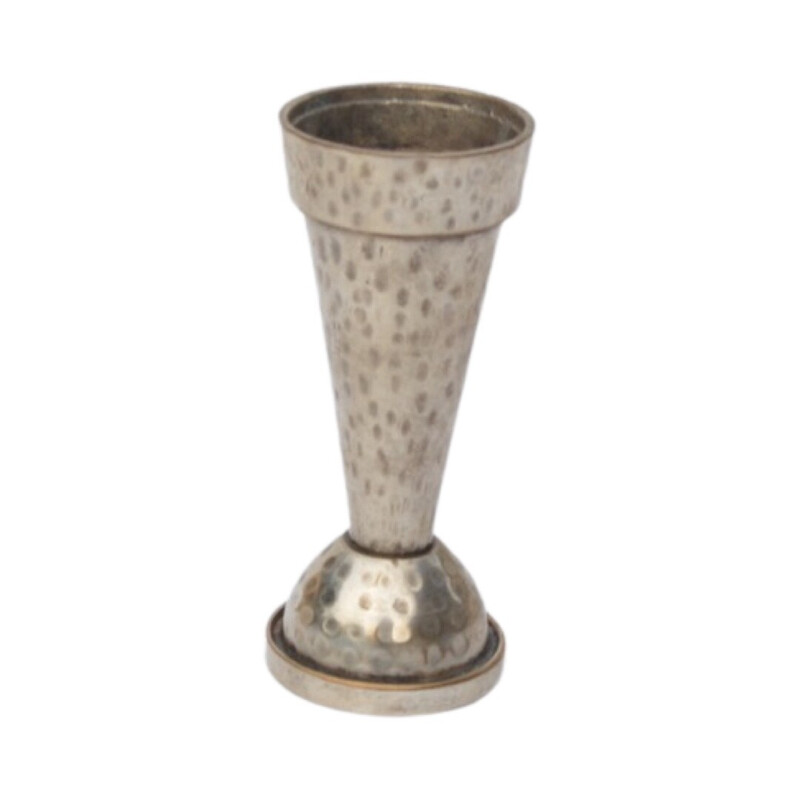 Vintage silver-plated and brass candle holder, Denmark 1970