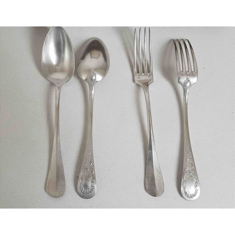 Set of vintage silver-plated metal menagère, 1930