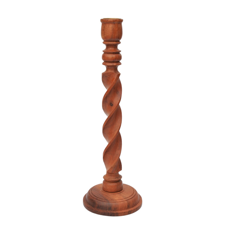 Vintage rosewood candlestick, Denmark 1970