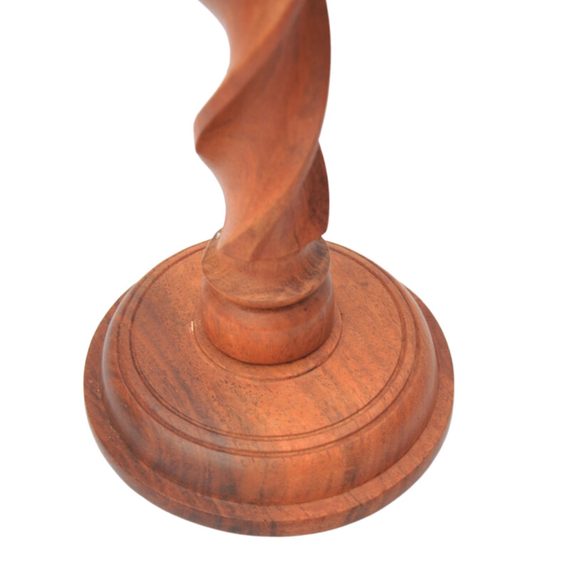 Vintage rosewood candlestick, Denmark 1970