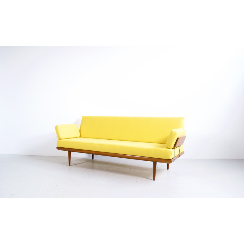 Vintage Minerva 3-seater sofa in teak and chrome steel by Peter Hvidt and Orla Mølgaard Nielsen for France et Son, 1954