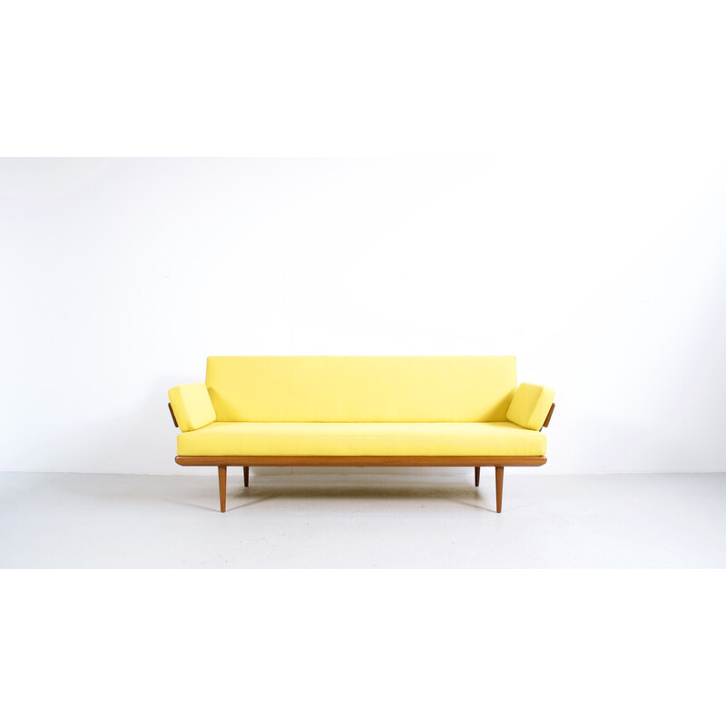 Vintage Minerva 3-seater sofa in teak and chrome steel by Peter Hvidt and Orla Mølgaard Nielsen for France et Son, 1954