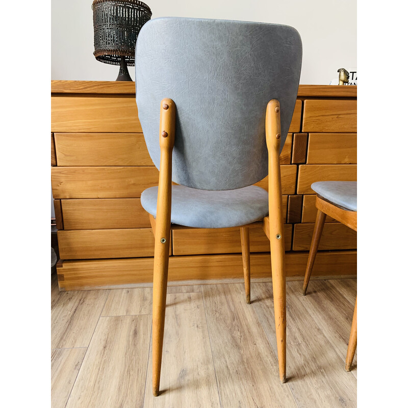 Pair of vintage Pegase chairs in solid beech for Baumann, 1960