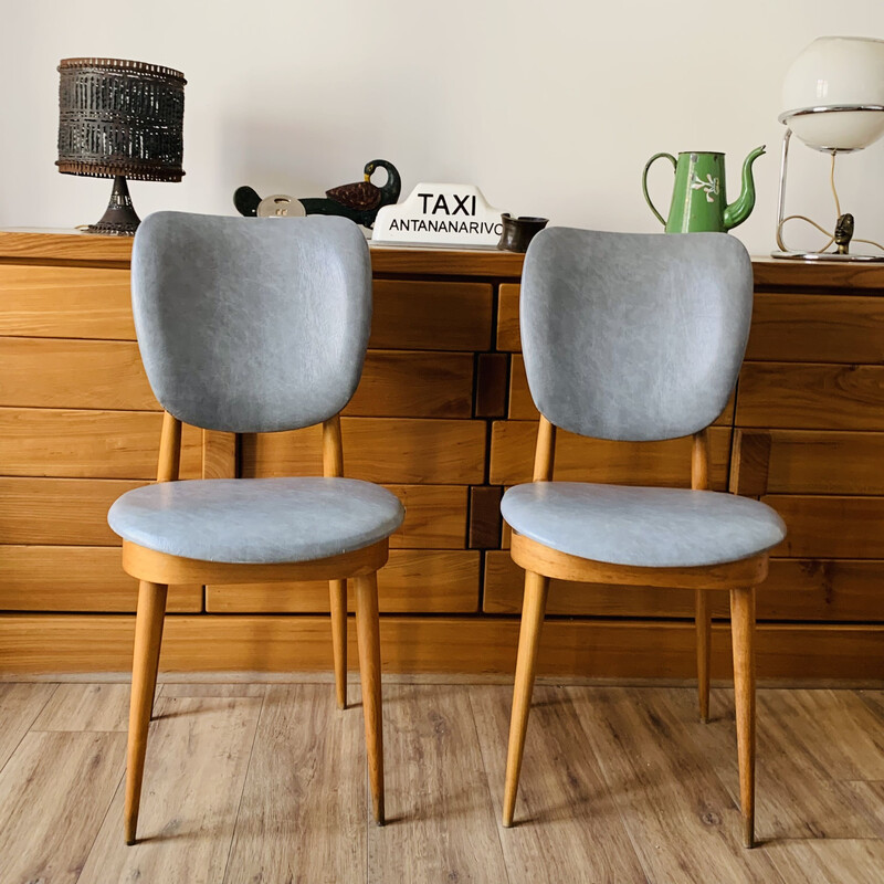 Paire de chaises vintage Pegase en hêtre massif pour Baumann, 1960