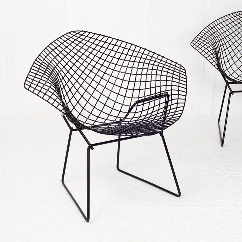 Fauteuil Diamond noir par Harry Bertoia pour Knoll International - 1980