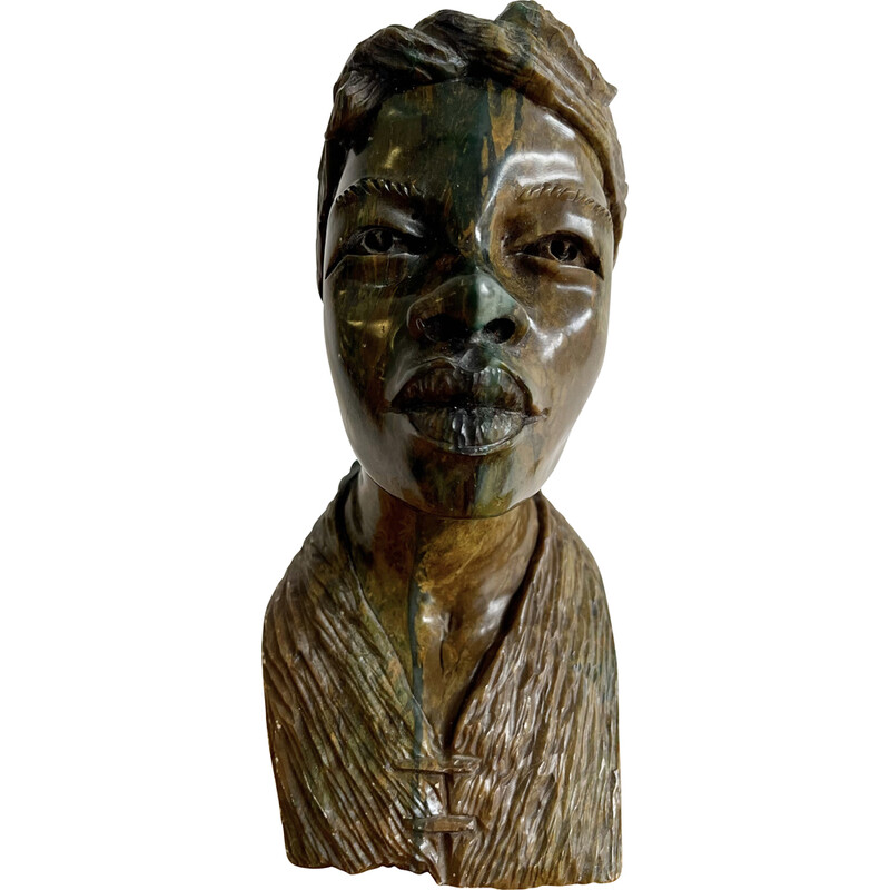 Sculpture vintage d'une femme africaine du Zimbabwe