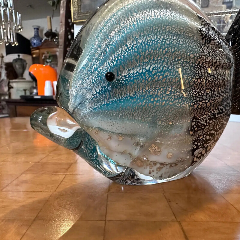 Statuetta vintage di un pesce tropicale in vetro di Murano, 1970