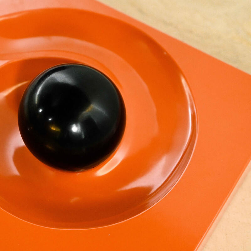 Vintage Spyros ashtray in orange melamine by Eleonore Peduzzi Riva for Artemide, 1970