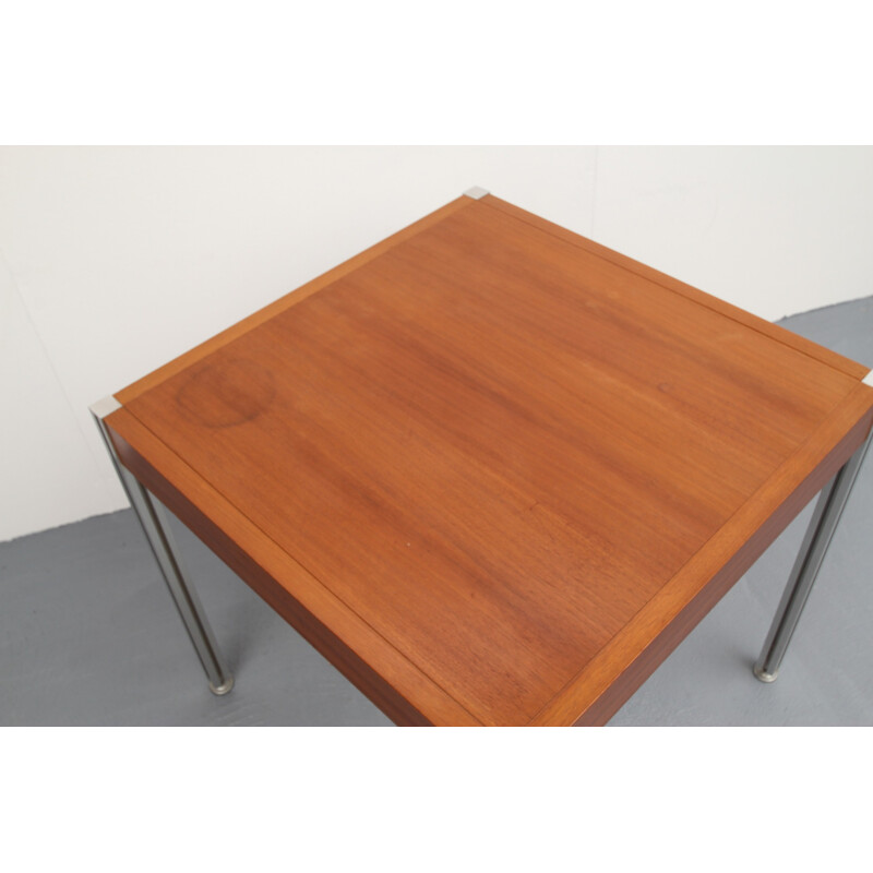 Coffee table in teak and aluminium - 1970s
