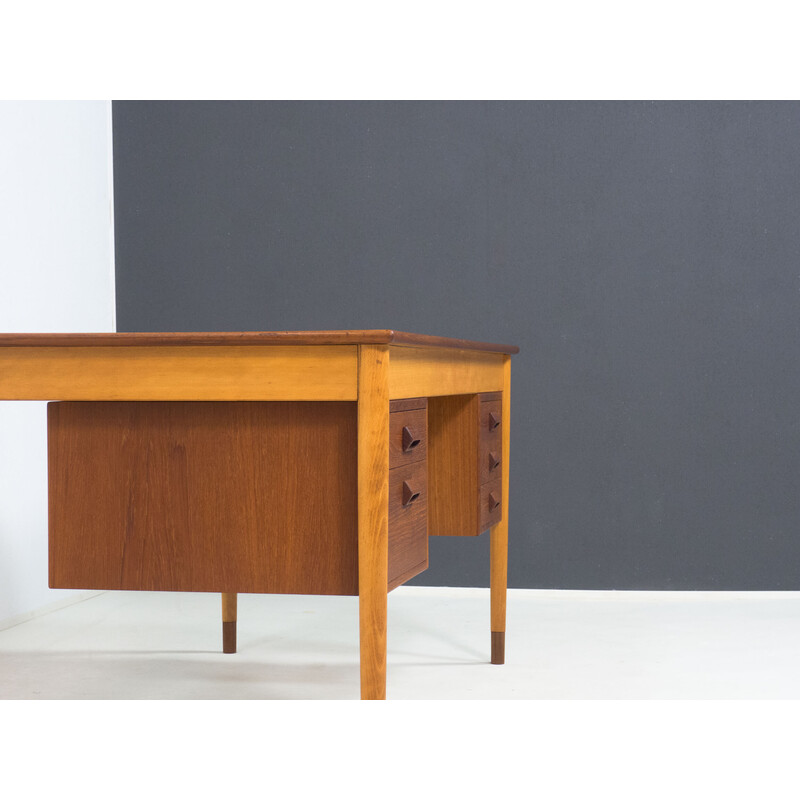 Bureau vintage modèle 130 en teck et hêtre par Børge Mogensen pour Søborg Møbler, Danemark 1950