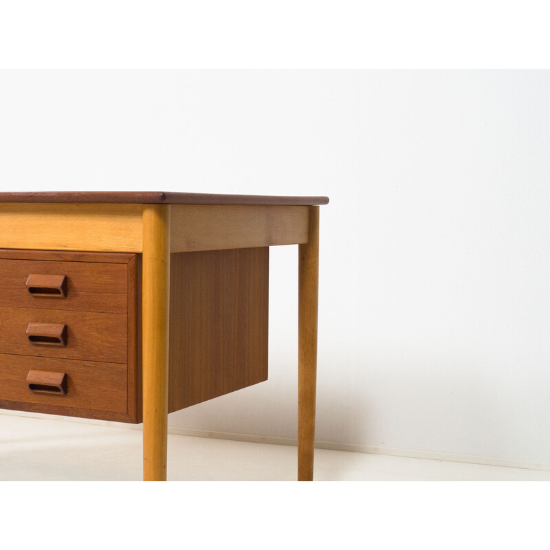 Bureau vintage modèle 130 en teck et hêtre par Børge Mogensen pour Søborg Møbler, Danemark 1950