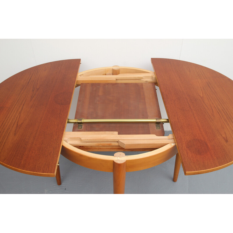 Solid wooden extendable dining table from Lübke - 1960s