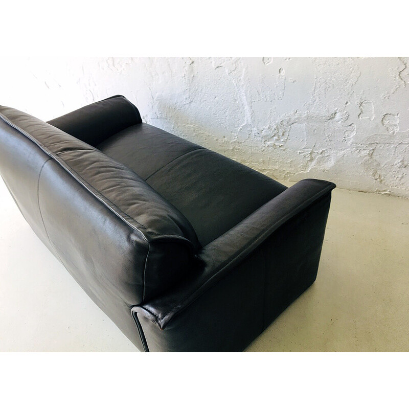 Vintage 2-seater sofa in buffalo leather for Leolux, 1970