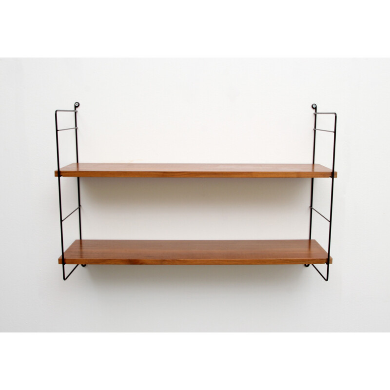 Wall unit shelves in walnut - 1960s