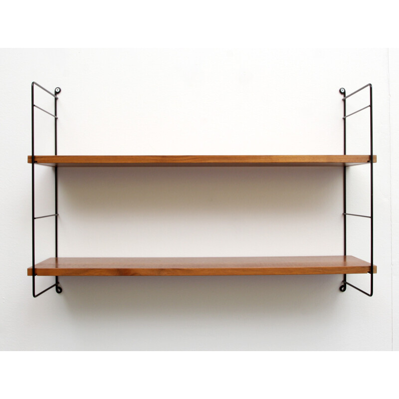 Wall unit shelves in walnut - 1960s