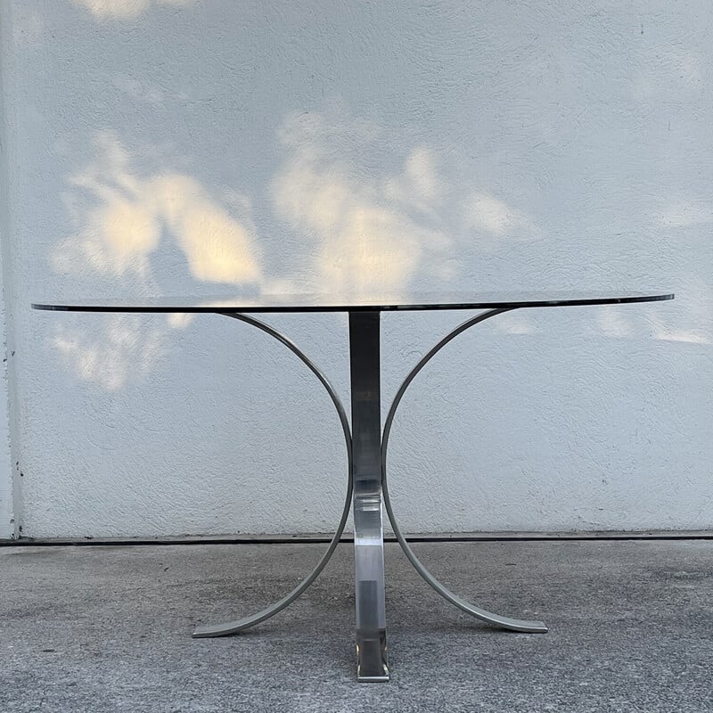 Table vintage T69 en verre par Osvaldo Borsani et Eugenio Gerli pour Tecno, Italie 1960