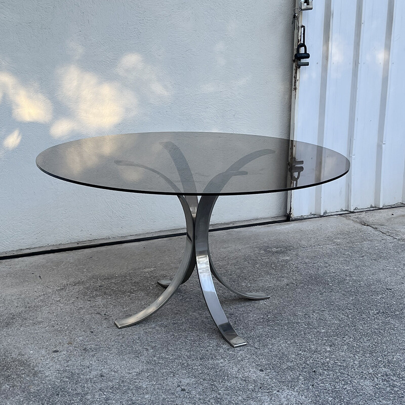 Table vintage T69 en verre par Osvaldo Borsani et Eugenio Gerli pour Tecno, Italie 1960