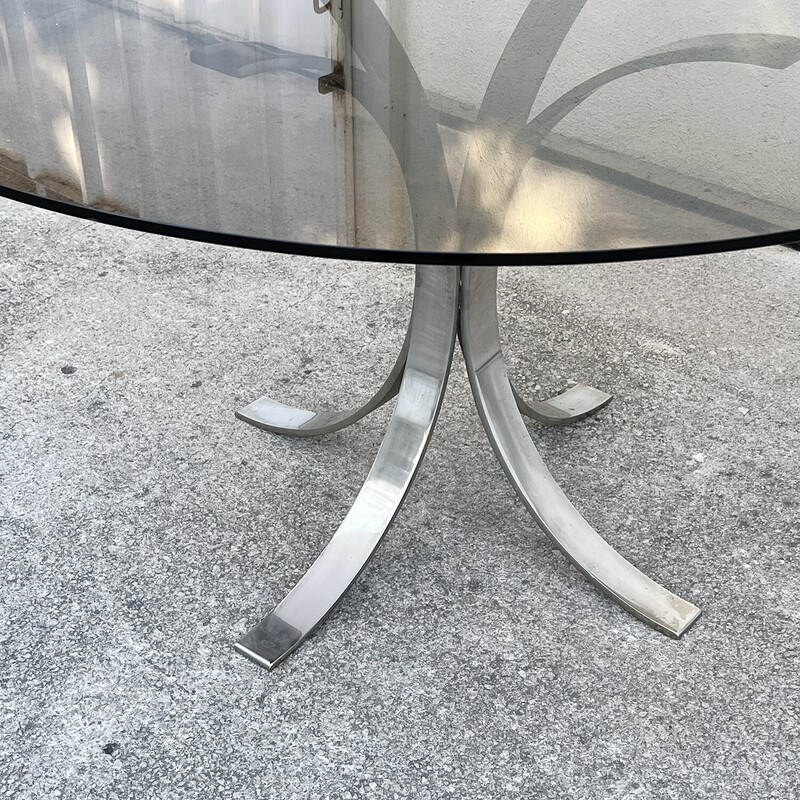 Table vintage T69 en verre par Osvaldo Borsani et Eugenio Gerli pour Tecno, Italie 1960