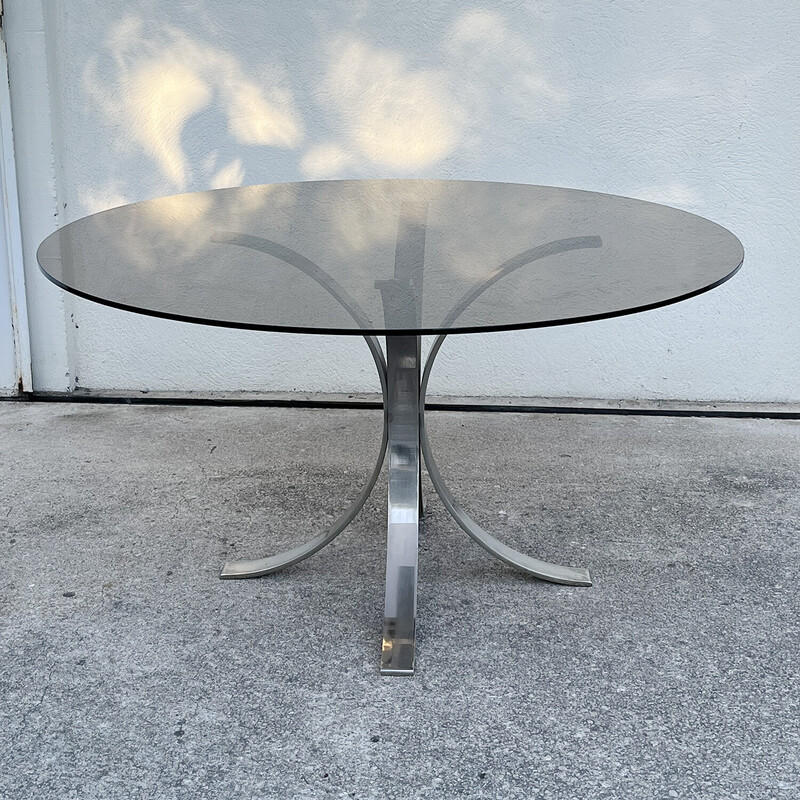 Vintage T69 glass table by Osvaldo Borsani and Eugenio Gerli for Tecno, Italy 1960