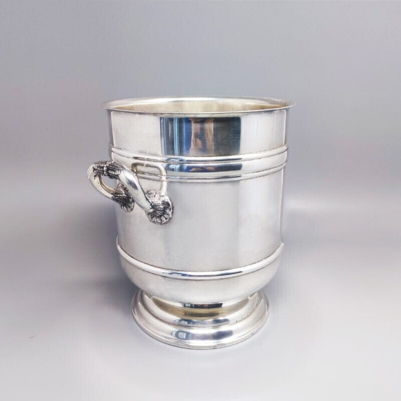 Vintage silver plate ice bucket by Christofle, France 1950