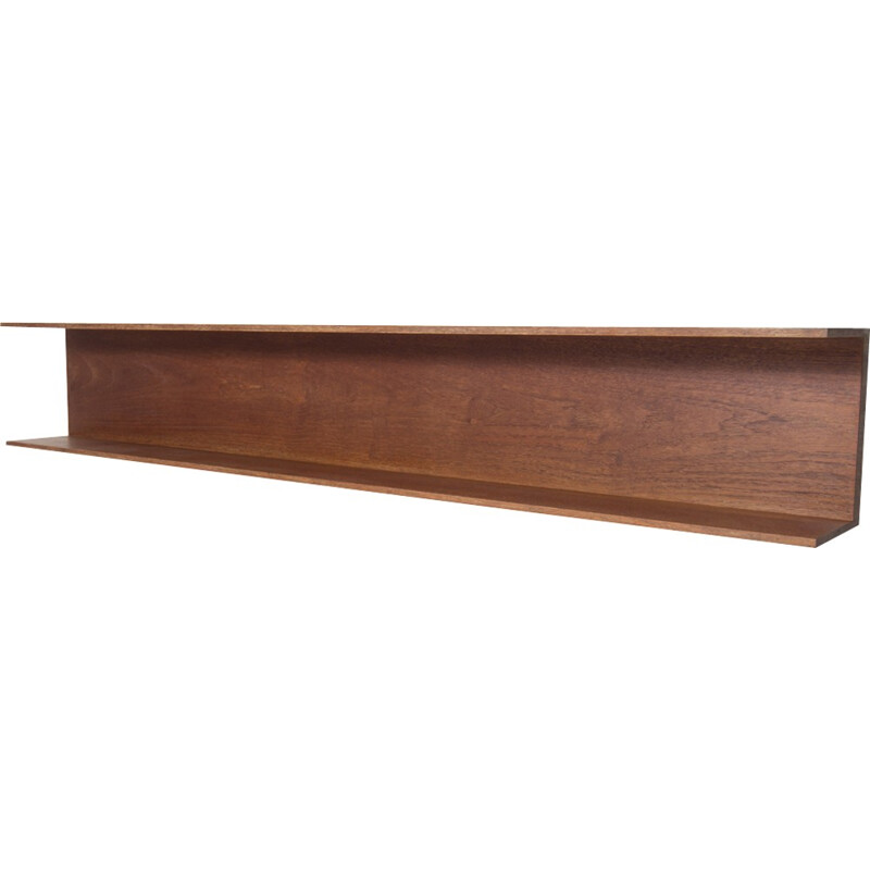 Brown wall shelf in teak  by Walter Wirz for Wilhelm Renz - 1960s