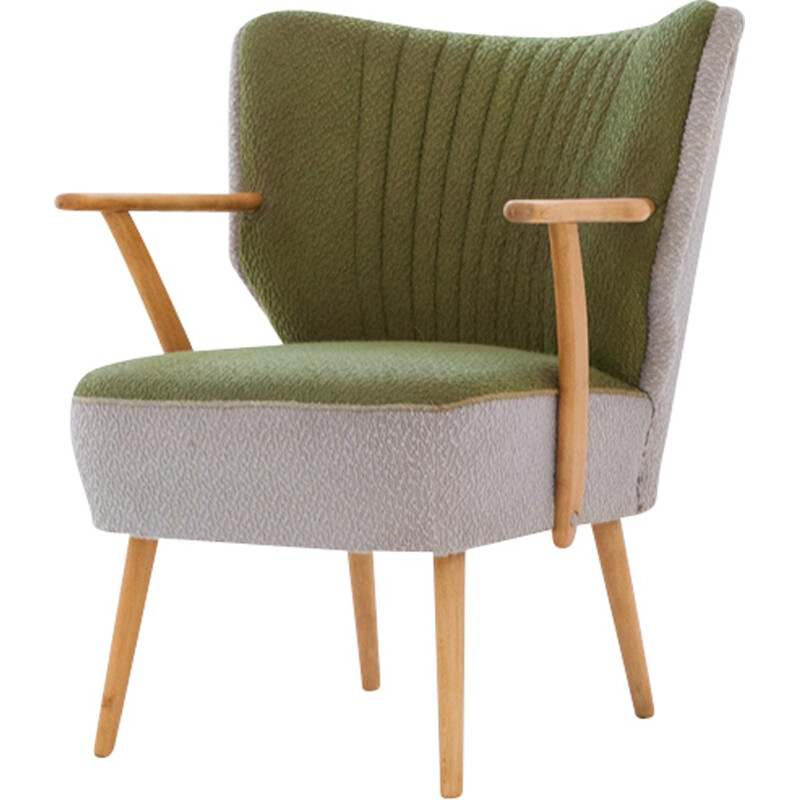 Paire de fauteuils verts en bois - 1950