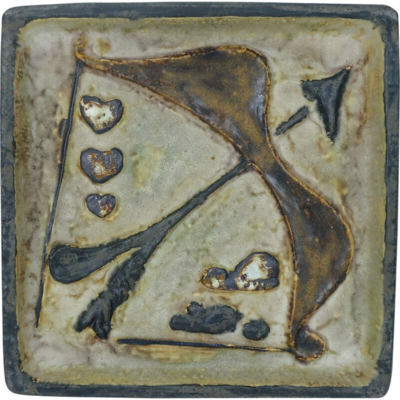 Sagittarius wall ceramic tile by Schäffenacker - 1970s