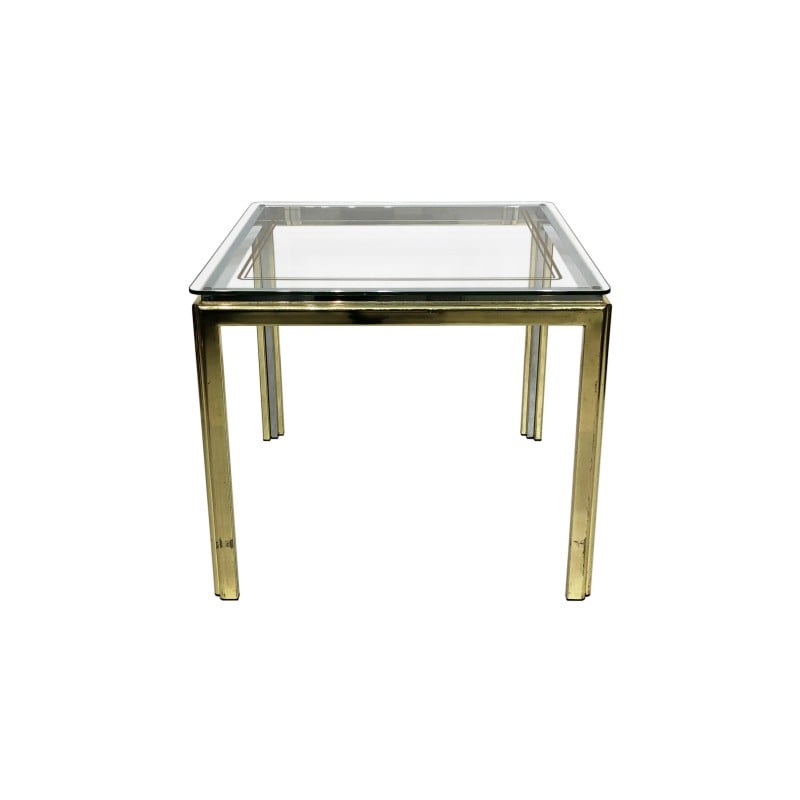 Vintage brass and chrome side table by Renato Zevi, Italy 1970
