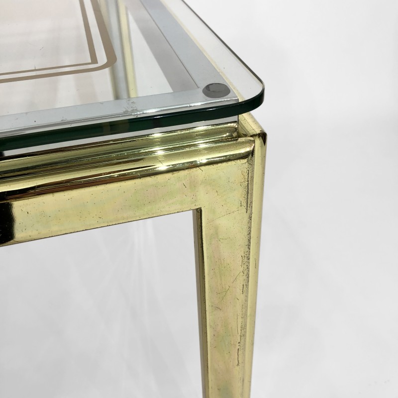 Vintage brass and chrome side table by Renato Zevi, Italy 1970