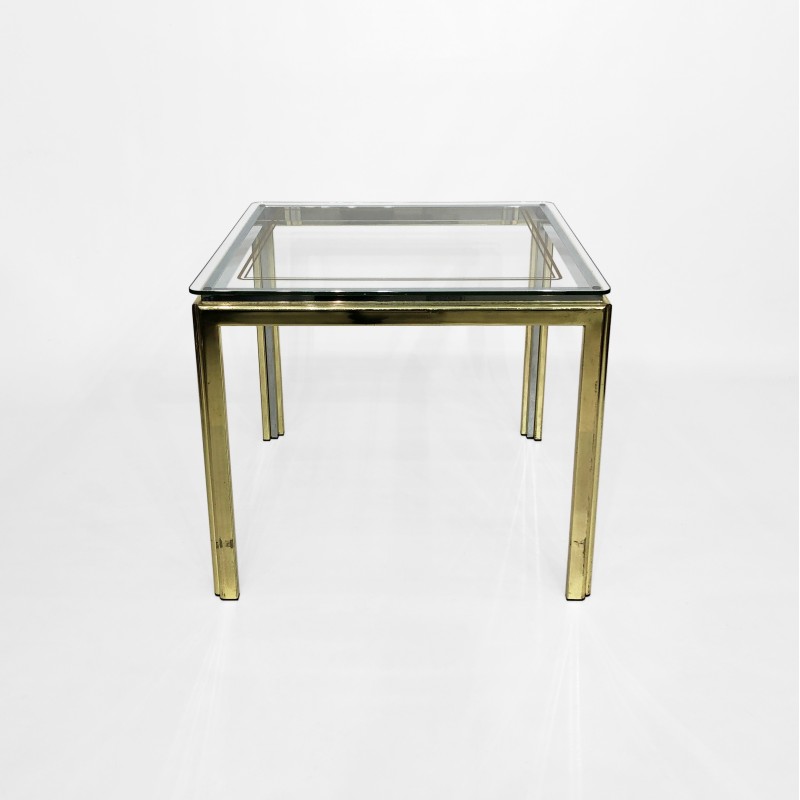 Vintage brass and chrome side table by Renato Zevi, Italy 1970