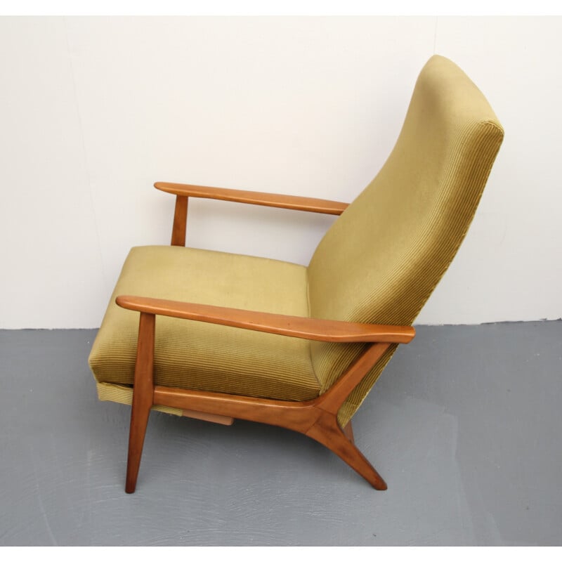 Fauteuil relaxant couleur moutarde - 1960