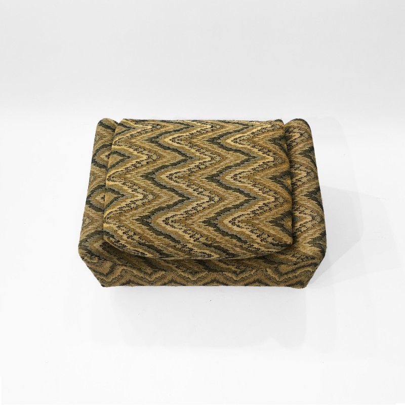 Vintage Missoni wood and fabric stool, Italy 1960