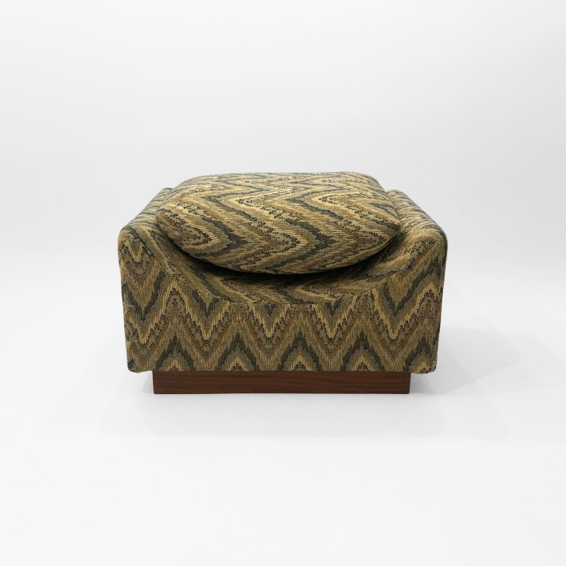 Vintage Missoni wood and fabric stool, Italy 1960