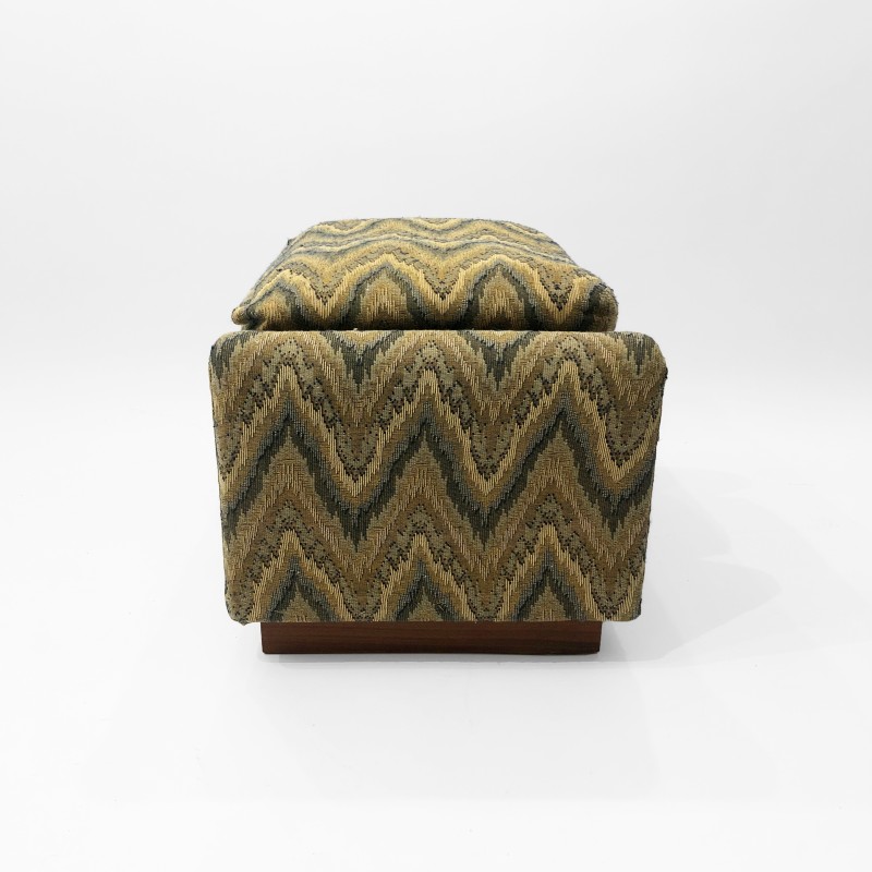 Vintage Missoni wood and fabric stool, Italy 1960