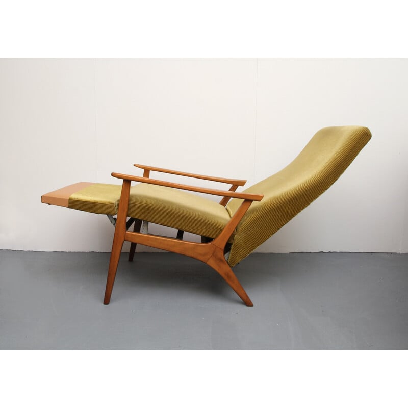 Fauteuil relaxant couleur moutarde - 1960