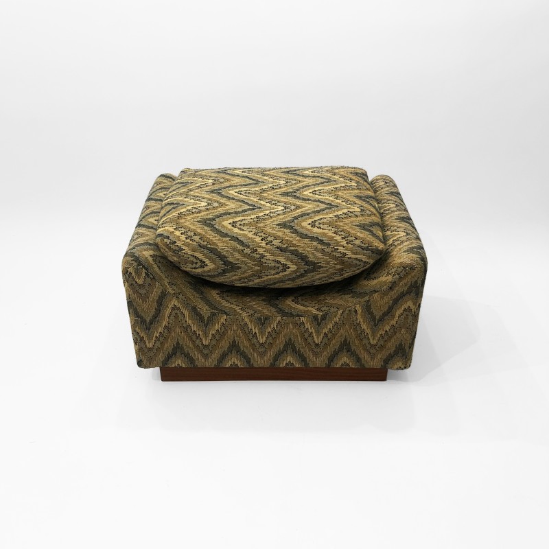 Vintage Missoni wood and fabric stool, Italy 1960