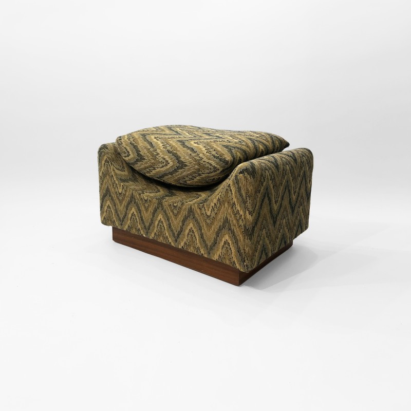 Vintage Missoni wood and fabric stool, Italy 1960