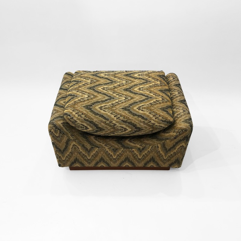 Vintage Missoni wood and fabric stool, Italy 1960