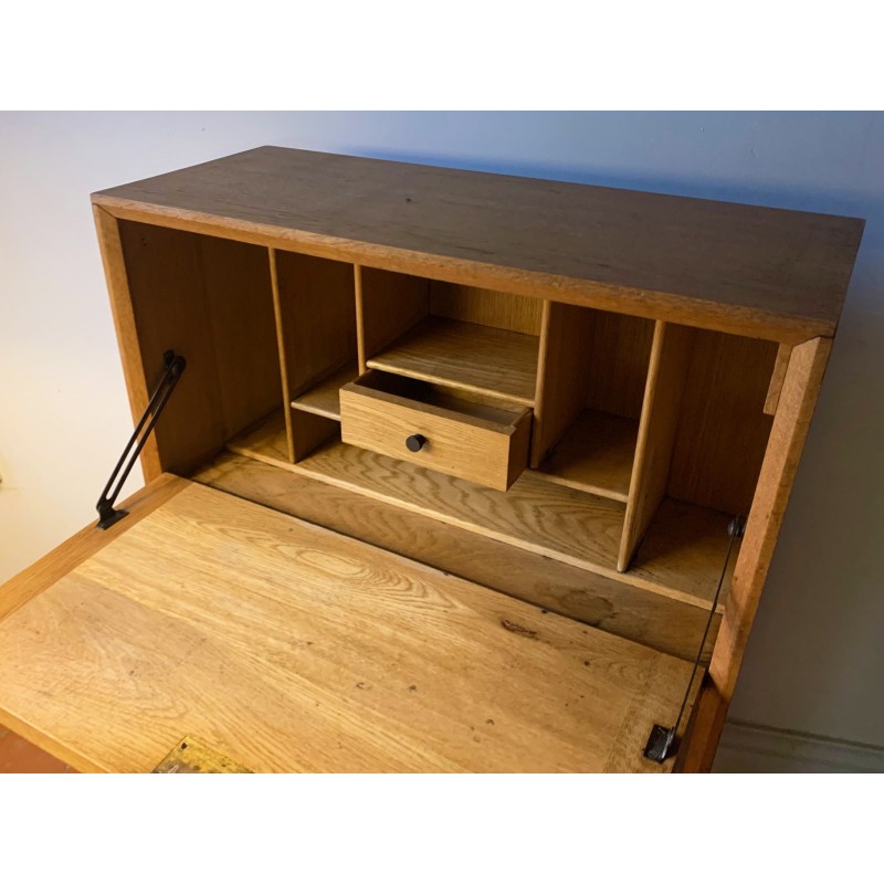 Bureau vintage en chêne massif, 1950