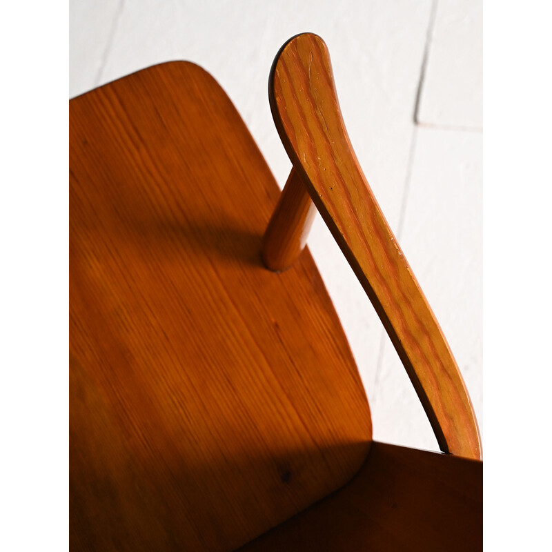 Vintage pine wood rocking chair by Göran Malmvall for Karl Andersson and Söner, 1940