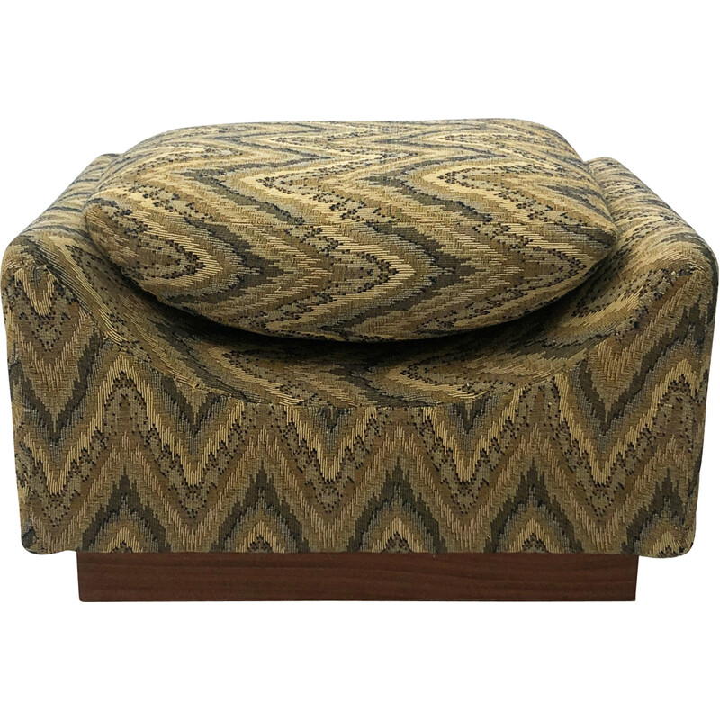 Vintage Missoni wood and fabric stool, Italy 1960