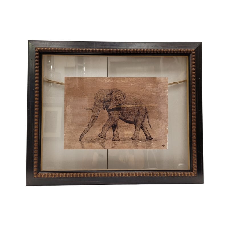 Vintage painting representing an elephant drawing for Roche Bobois